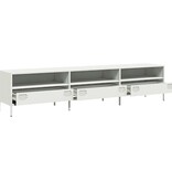 VidaXL Tv-meubel 202x39x43,5 cm koudgewalst staal wit