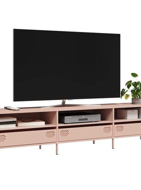 VidaXL Tv-meubel 202x39x43,5 cm koudgewalst staal roze