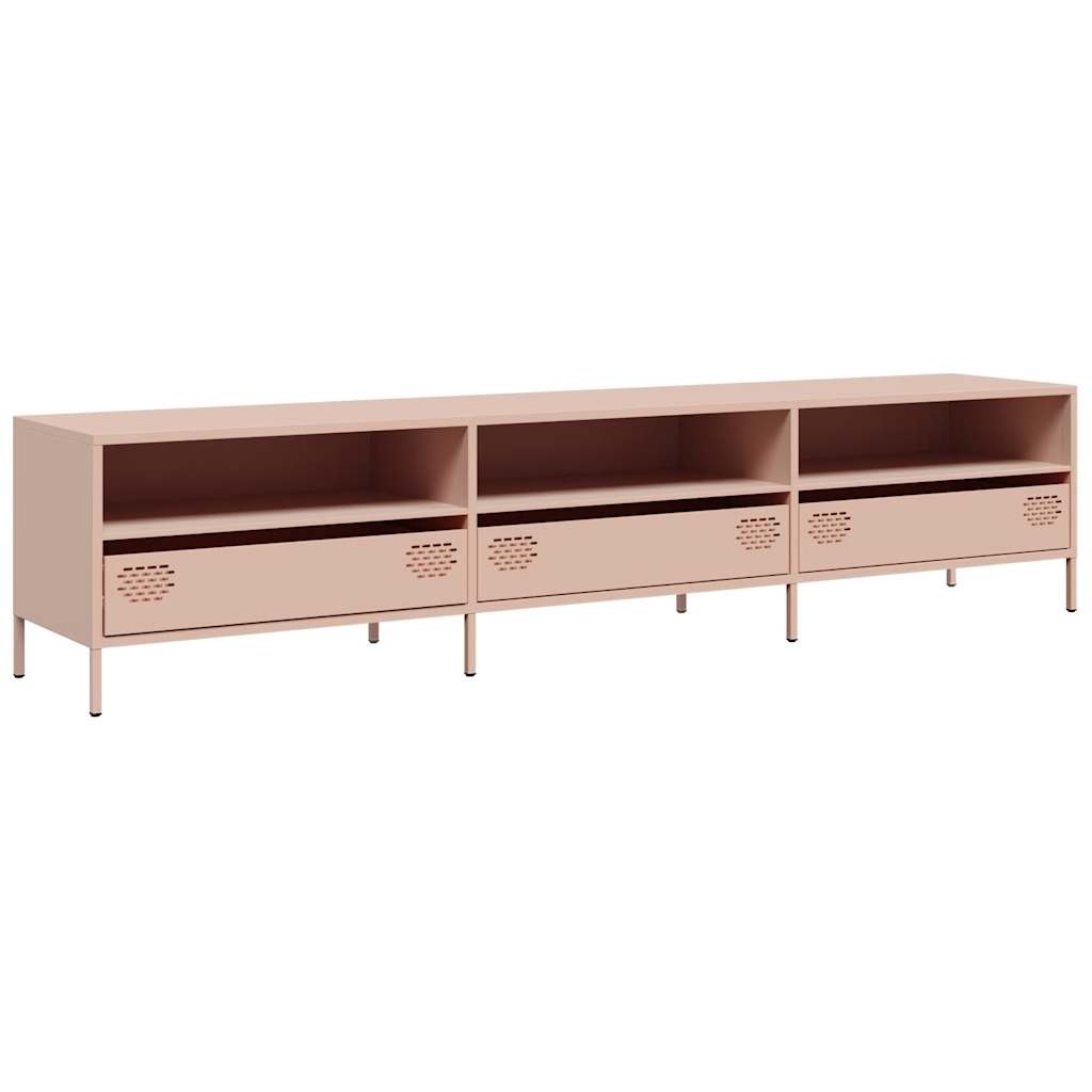VidaXL Tv-meubel 202x39x43,5 cm koudgewalst staal roze