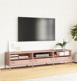 VidaXL Tv-meubel 202x39x43,5 cm koudgewalst staal roze