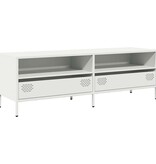 VidaXL Tv-meubel 135x39x43,5 cm koudgewalst staal wit