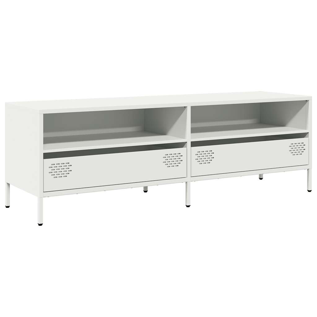VidaXL Tv-meubel 135x39x43,5 cm koudgewalst staal wit