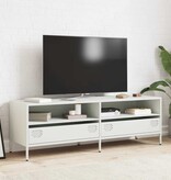 VidaXL Tv-meubel 135x39x43,5 cm koudgewalst staal wit
