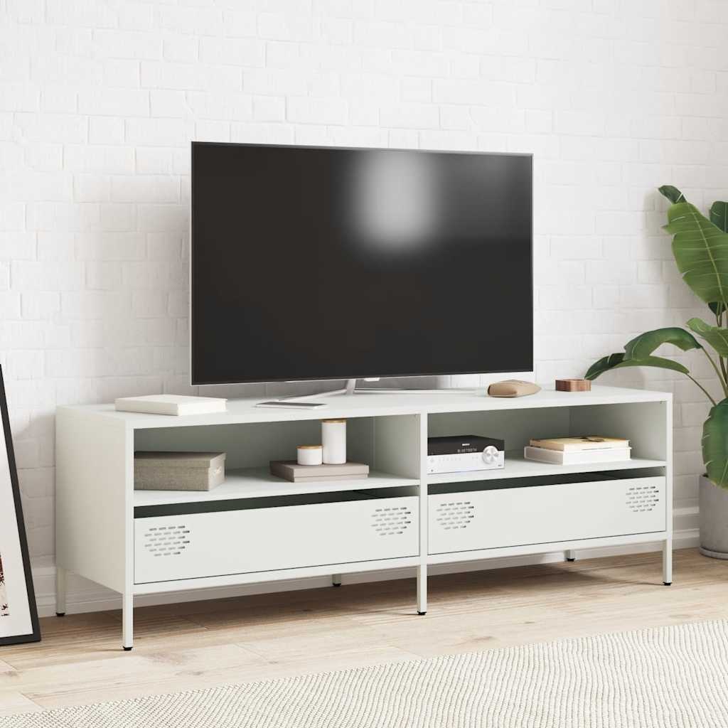 VidaXL Tv-meubel 135x39x43,5 cm koudgewalst staal wit