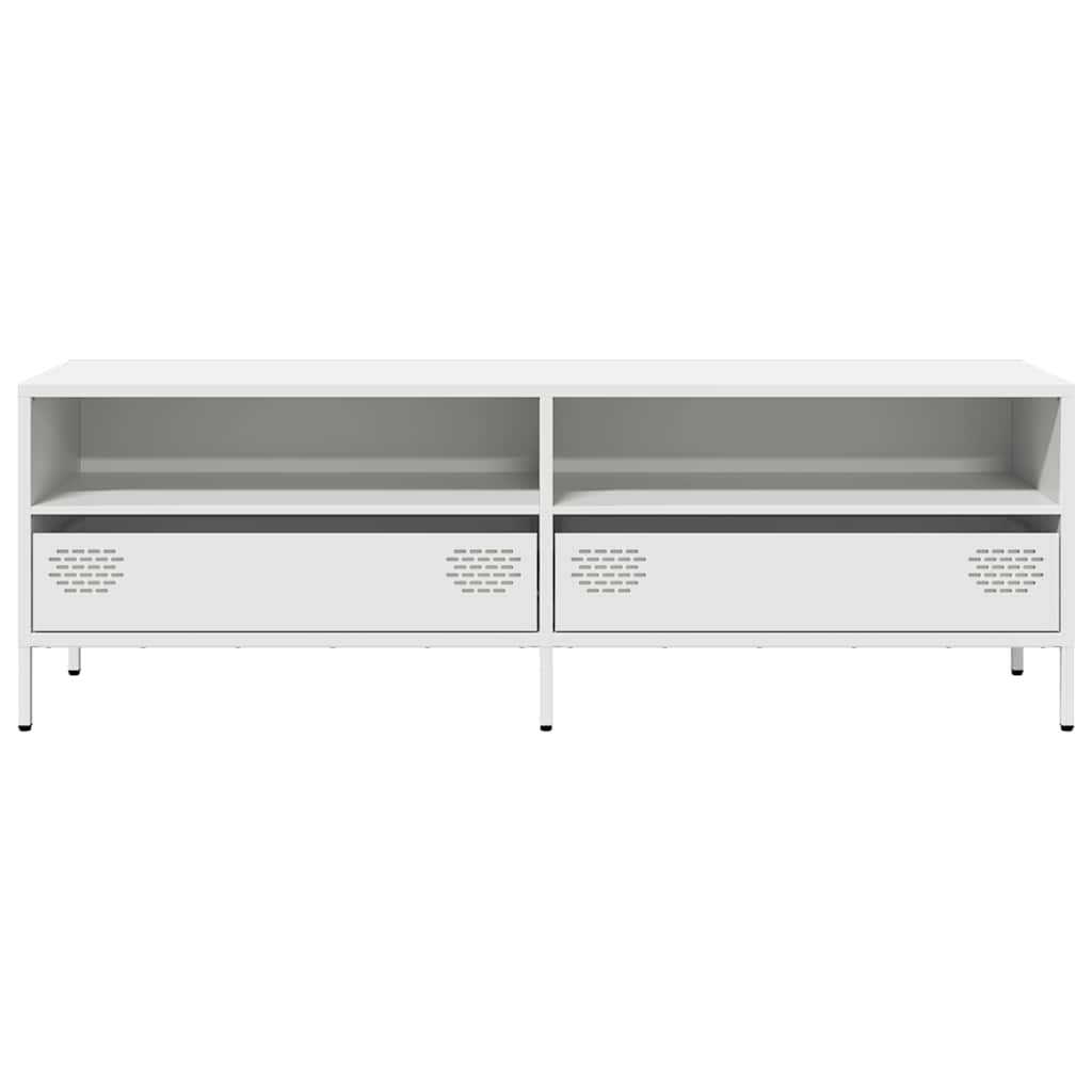 VidaXL Tv-meubel 135x39x43,5 cm koudgewalst staal wit