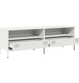 VidaXL Tv-meubel 135x39x43,5 cm koudgewalst staal wit