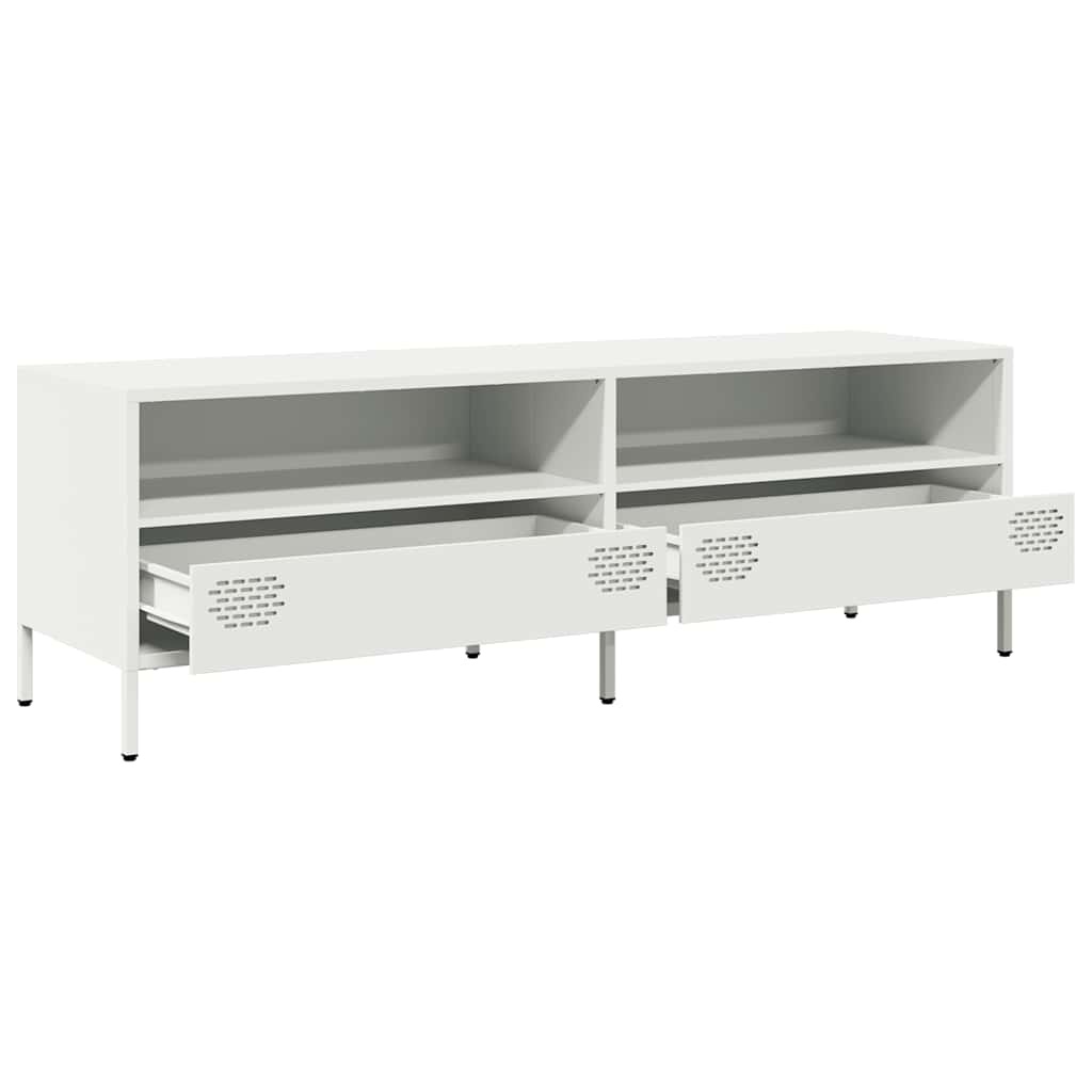 VidaXL Tv-meubel 135x39x43,5 cm koudgewalst staal wit
