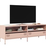 VidaXL Tv-meubel 135x39x43,5 cm koudgewalst staal roze