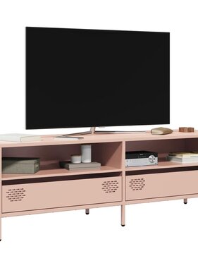 VidaXL Tv-meubel 135x39x43,5 cm koudgewalst staal roze