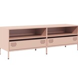 VidaXL Tv-meubel 135x39x43,5 cm koudgewalst staal roze