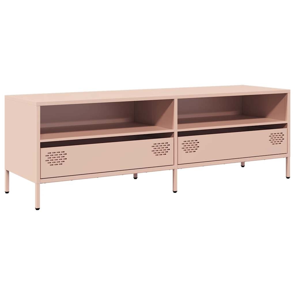 VidaXL Tv-meubel 135x39x43,5 cm koudgewalst staal roze