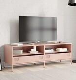 VidaXL Tv-meubel 135x39x43,5 cm koudgewalst staal roze