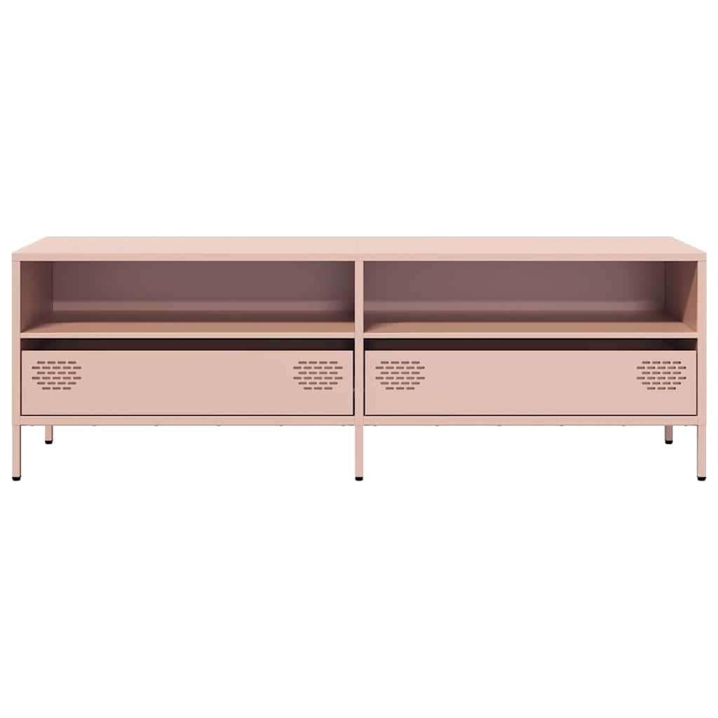 VidaXL Tv-meubel 135x39x43,5 cm koudgewalst staal roze