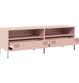 VidaXL Tv-meubel 135x39x43,5 cm koudgewalst staal roze