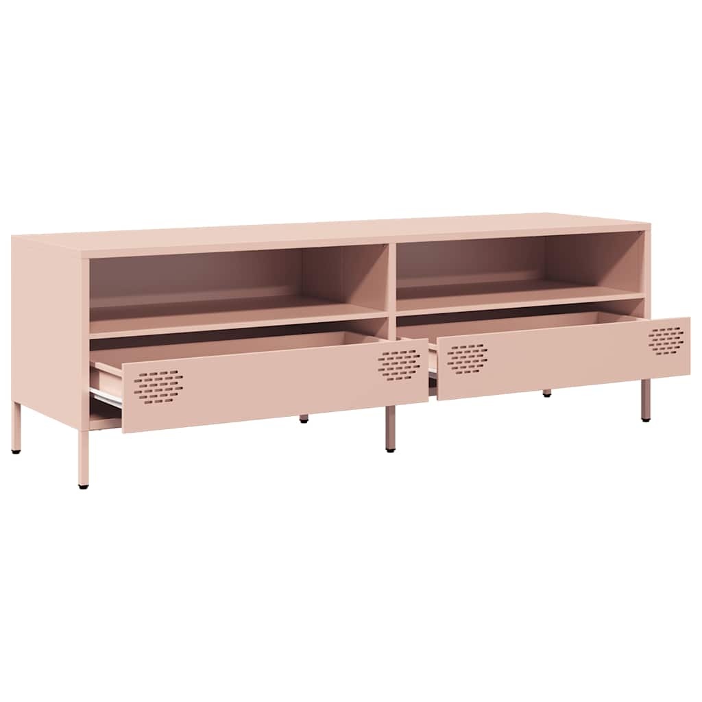 VidaXL Tv-meubel 135x39x43,5 cm koudgewalst staal roze
