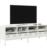 VidaXL Tv-meubel 135x39x43,5 cm koudgewalst staal wit