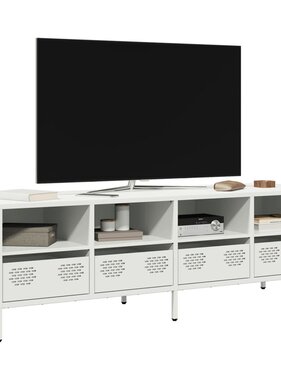 VidaXL Tv-meubel 135x39x43,5 cm koudgewalst staal wit