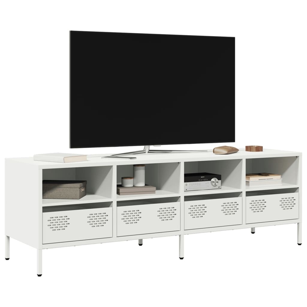 VidaXL Tv-meubel 135x39x43,5 cm koudgewalst staal wit