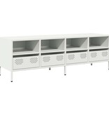 VidaXL Tv-meubel 135x39x43,5 cm koudgewalst staal wit