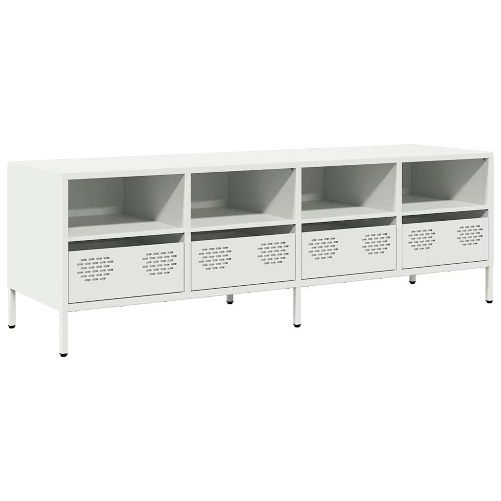 VidaXL Tv-meubel 135x39x43,5 cm koudgewalst staal wit