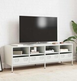 VidaXL Tv-meubel 135x39x43,5 cm koudgewalst staal wit