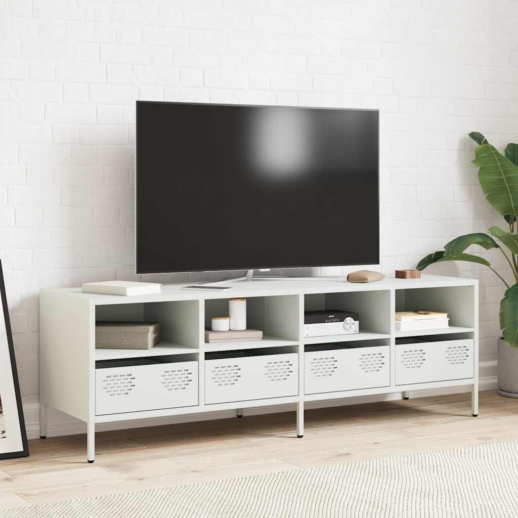 VidaXL Tv-meubel 135x39x43,5 cm koudgewalst staal wit