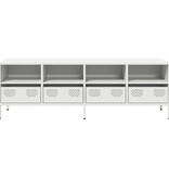 VidaXL Tv-meubel 135x39x43,5 cm koudgewalst staal wit