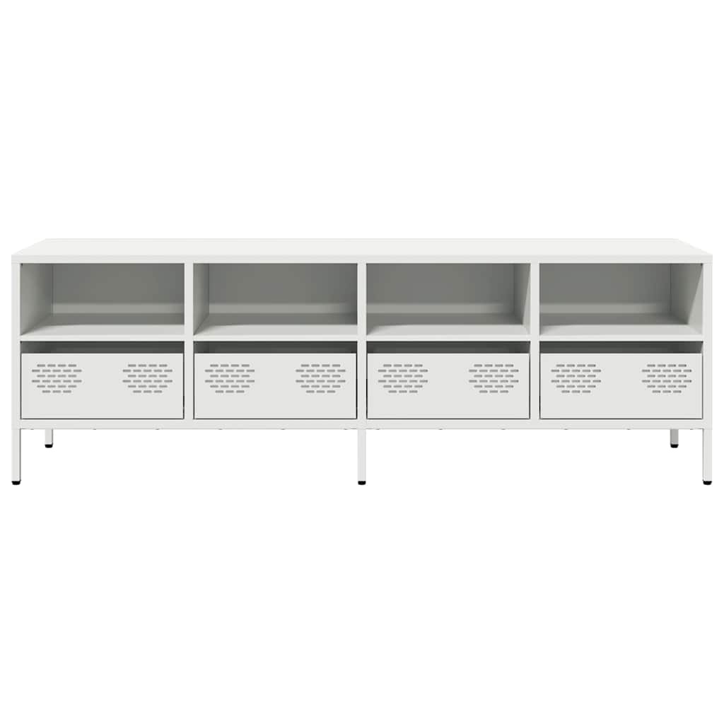 VidaXL Tv-meubel 135x39x43,5 cm koudgewalst staal wit