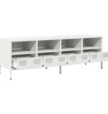 VidaXL Tv-meubel 135x39x43,5 cm koudgewalst staal wit
