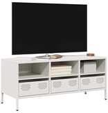VidaXL Tv-meubel 101,5x39x43,5 cm koudgewalst staal wit