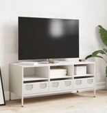 VidaXL Tv-meubel 101,5x39x43,5 cm koudgewalst staal wit