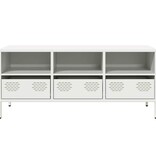 VidaXL Tv-meubel 101,5x39x43,5 cm koudgewalst staal wit