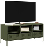 VidaXL Tv-meubel 101,5x39x43,5 cm koudgewalst staal olijfgroen