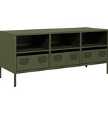 VidaXL Tv-meubel 101,5x39x43,5 cm koudgewalst staal olijfgroen