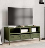 VidaXL Tv-meubel 101,5x39x43,5 cm koudgewalst staal olijfgroen