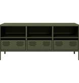 VidaXL Tv-meubel 101,5x39x43,5 cm koudgewalst staal olijfgroen
