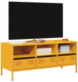 VidaXL Tv-meubel 101,5x39x43,5 cm koudgewalst staal mosterdgeel