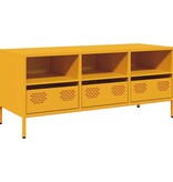 VidaXL Tv-meubel 101,5x39x43,5 cm koudgewalst staal mosterdgeel