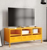 VidaXL Tv-meubel 101,5x39x43,5 cm koudgewalst staal mosterdgeel