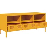 VidaXL Tv-meubel 101,5x39x43,5 cm koudgewalst staal mosterdgeel