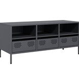 VidaXL Tv-meubel 101,5x39x43,5 cm koudgewalst staal antracietkleurig