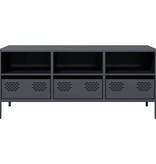 VidaXL Tv-meubel 101,5x39x43,5 cm koudgewalst staal antracietkleurig