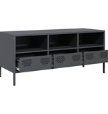 VidaXL Tv-meubel 101,5x39x43,5 cm koudgewalst staal antracietkleurig