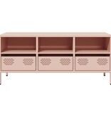 VidaXL Tv-meubel 101,5x39x43,5 cm koudgewalst staal roze