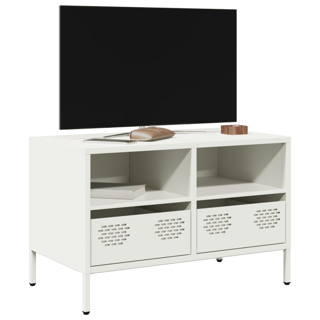 VidaXL Tv-meubel 68x39x43,5 cm koudgewalst staal wit