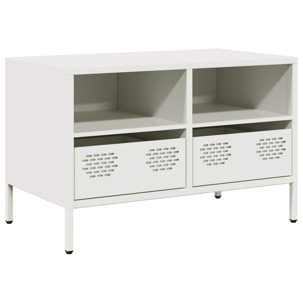 VidaXL Tv-meubel 68x39x43,5 cm koudgewalst staal wit
