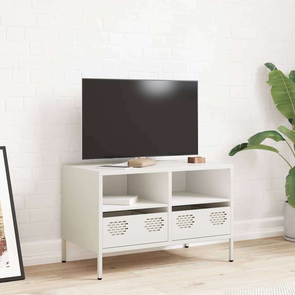 VidaXL Tv-meubel 68x39x43,5 cm koudgewalst staal wit