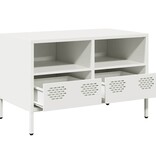 VidaXL Tv-meubel 68x39x43,5 cm koudgewalst staal wit