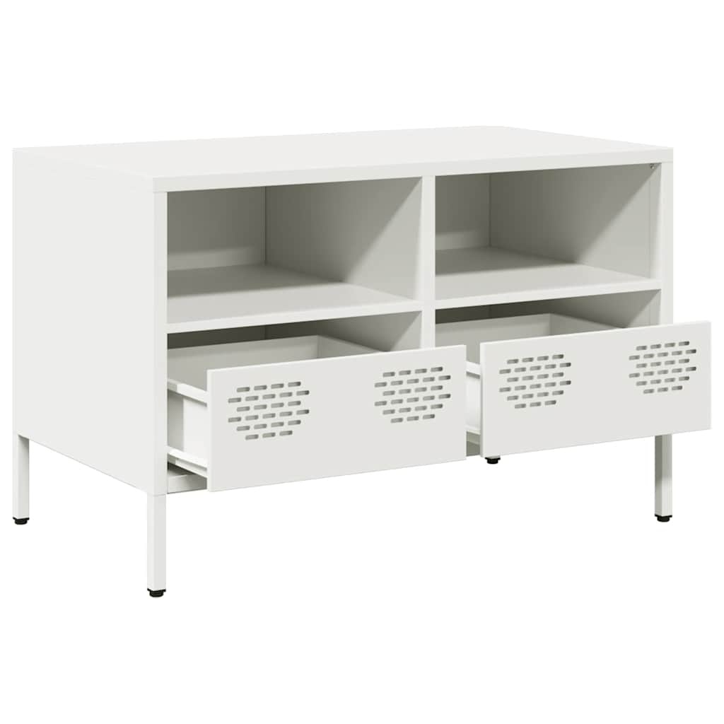 VidaXL Tv-meubel 68x39x43,5 cm koudgewalst staal wit