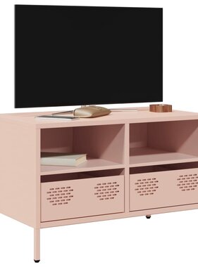 VidaXL Tv-meubel 68x39x43,5 cm koudgewalst staal roze